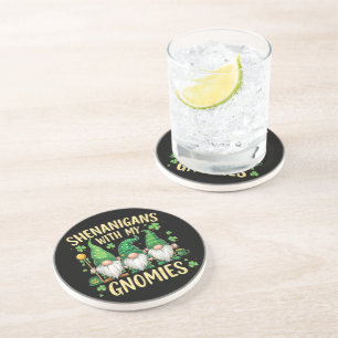 St Patrick’s Day Lucky Shamrock Gnome  Coaster