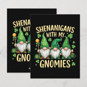 St Patrick’s Day Lucky Shamrock Gnome  Holiday Card