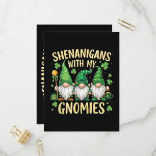 St Patrick’s Day Lucky Shamrock Gnome  Invitation Postcard