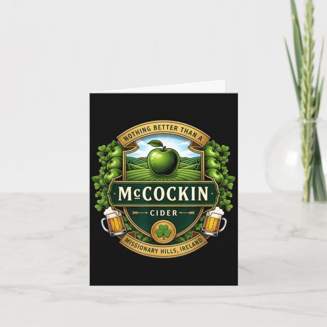 St patrick’s day mccockin cider funny humour for card (Front)