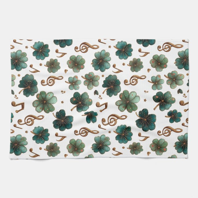St. Patrick’s Day Musical Shamrock Kitchen Towel (Horizontal)