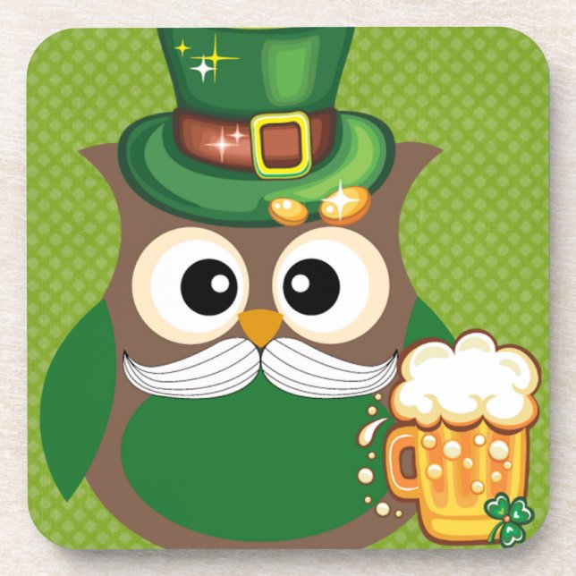 St. Patrick’s Day Owl Coaster (Front)