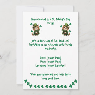 St. Patrick’s Day Party Invitation – For Cat Lover