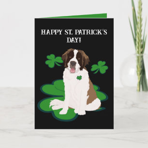 St. Patrick’s Day Saint Bernard  Holiday Card