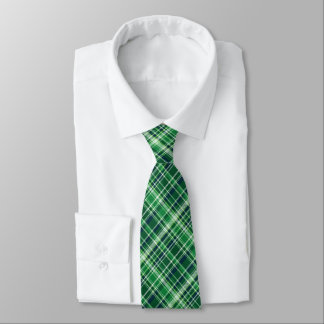 St.  Patrick’s Day Shades of Green & White Plaid Tie
