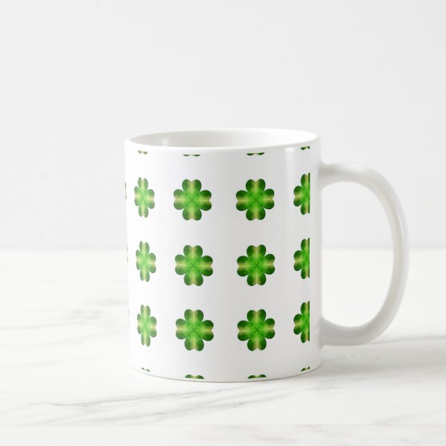 St. Patrick’s Day Shamrock Background Coffee Mug (Right)