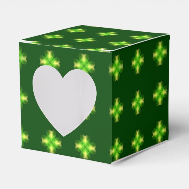 St. Patrick’s Day Shamrock Background Favor Box (Front Side)
