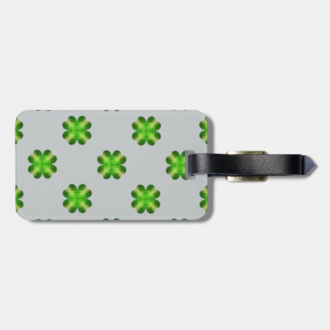 St. Patrick’s Day Shamrock Background Luggage Tag (Back Horizontal)