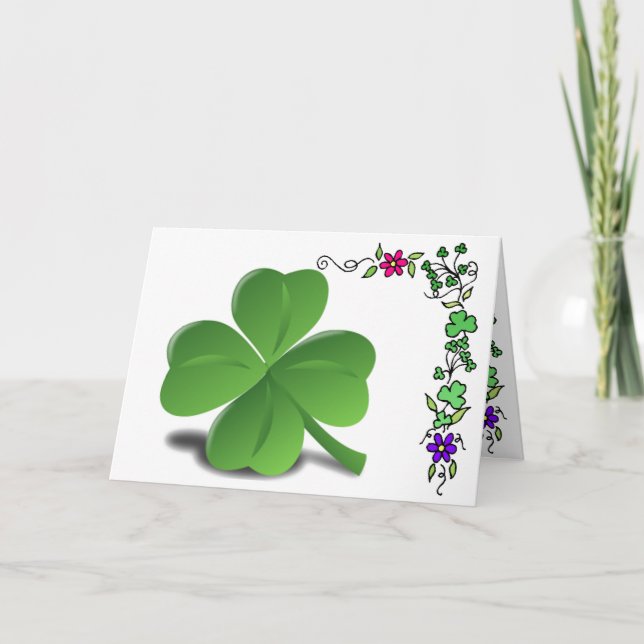 St. Patrick’s Day Shamrock Clover Card (Front)