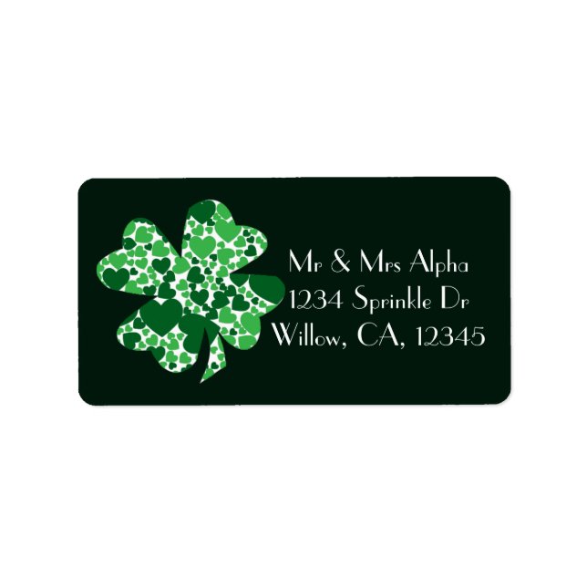 St. Patrick’s Day Shamrock Clover Label (Front)