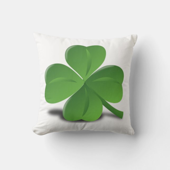 St. Patrick’s Day Shamrock Clover Pillow (Front)