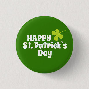 St Patrick`s day Shamrock Green 1 Inch Round Button