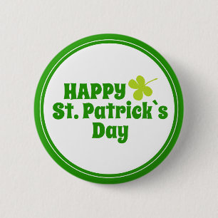 St Patrick`s day Shamrock Green 2 Inch Round Button