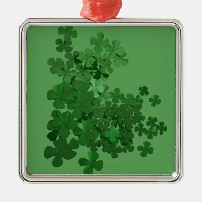 St. Patrick’s Day Shamrock Metal Ornament (Front)