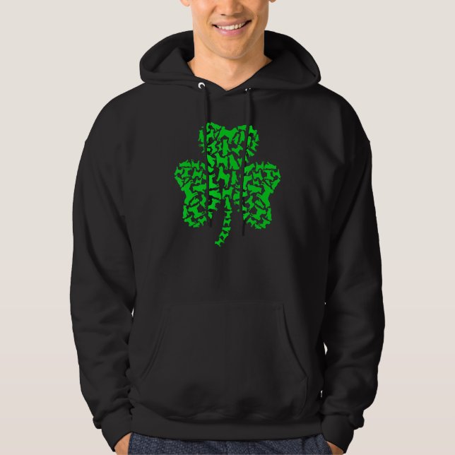 St Patrick S Day Shiba Inu Dogs Shamrock Apparel Hoodie (Front)