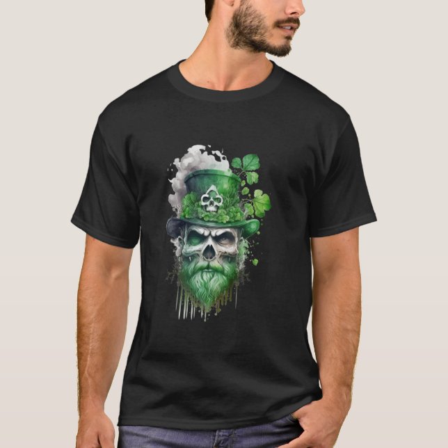 St Patrick s Day Skull Amazing Long Sleeve T Shirt (Front)