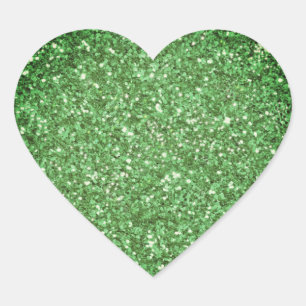 St. Patrick’s day sparkle glitter green pattern Heart Sticker