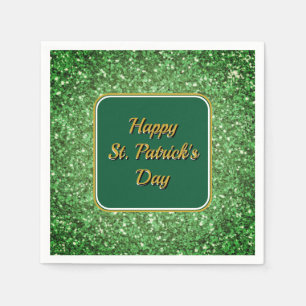 St. Patrick’s day sparkle glitter green pattern Napkin