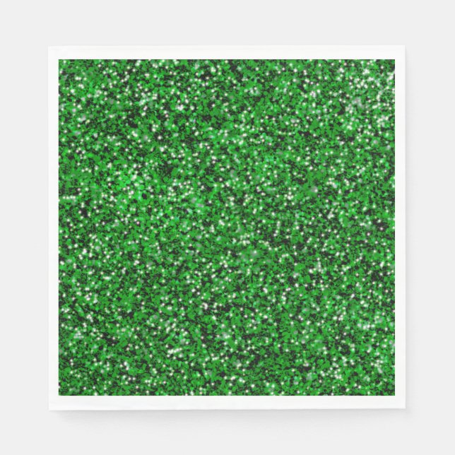 St. Patrick’s day sparkle glitter kelly green  Napkin (Front)