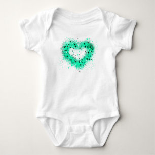 St. Patrick’s day   spray paint glittering heart Baby Bodysuit