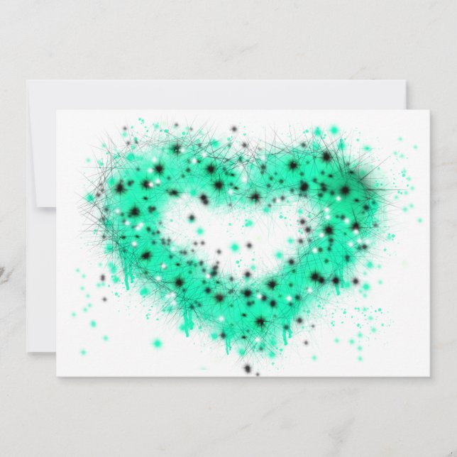 St. Patrick’s day | spray paint glittering heart  Invitation (Front)