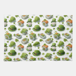 St. Patrick’s Day Sushi Rolls & Shamrock Kitchen Towel