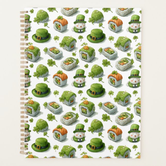 St. Patrick’s Day Sushi Rolls & Shamrock Planner (Front)