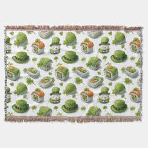St. Patrick’s Day Sushi Rolls & Shamrock Throw Blanket
