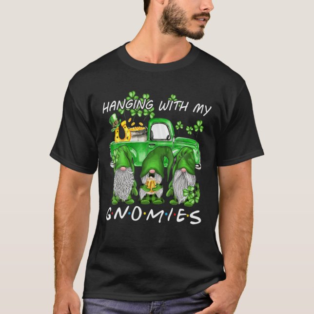 St. Patrick’S Day Three Lucky Three Gnomes St Padd T-Shirt (Front)