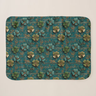 St. Patrick’s Day Vintage Shamrock Music Sherpa Blanket