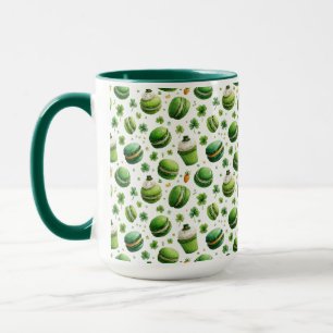 St. Patrick’s Day Watercolor Macaron & Shamrock  Mug