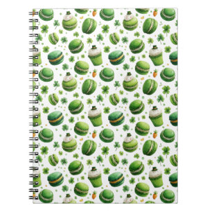 St. Patrick’s Day Watercolor Macaron & Shamrock  Notebook