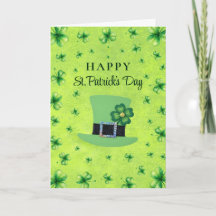 St. Patrick’s Day Watercolor Shamrock on green