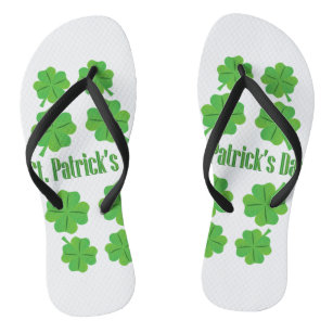 St. Patrick’s Day with clover Flip Flops