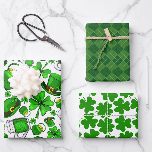 St.Patrick’s Day Wrapping Paper Set of 3 (Front)
