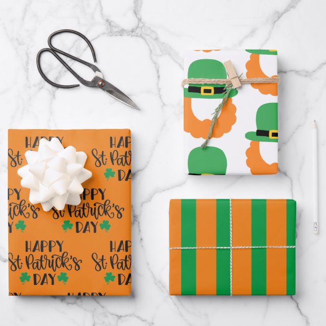 St. Patrick’s Day Wrapping Paper Sheet Set (Front)