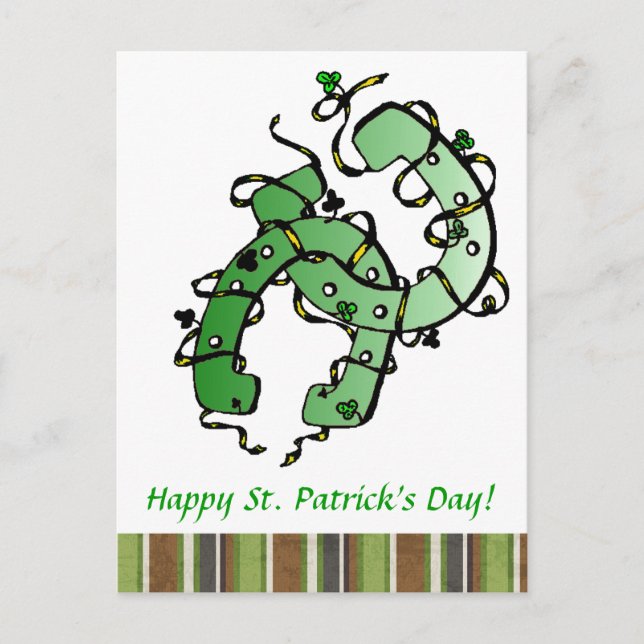 St. Patrick’s Horseshoes Shamrocks Postcard (Front)
