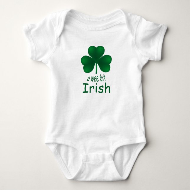 St Patrick’s Shamrock Wee Bit Irish Infant Creeper (Front)