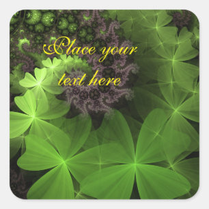 St Patrick Shamrock Field Square Sticker
