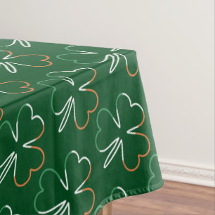 St. Patrick Shamrock Irish Ireland Clovers Pattern Tablecloth