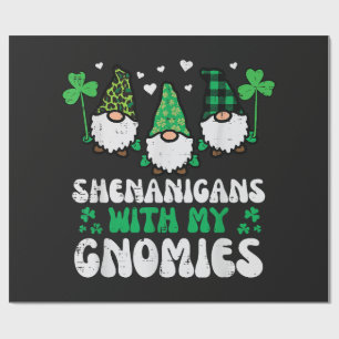 St Patrick Shenanigans With Gnomies Gnomes Wrapping Paper