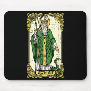 St patrick snake gon git card saint pattys men mouse pad