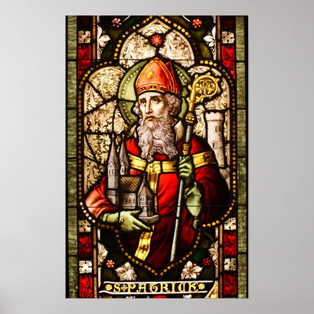 St. Patrick Stained Glass Art Deco Poster (Front)