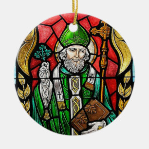 St. Patrick, Stained Glass Image, Irish Ornament