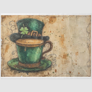 St. Patrick Whimsical Coffee Green Tales Tissue Paper
