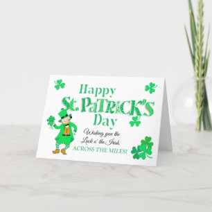 St Patrick's Across the Miles Leprechaun Card