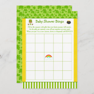 St Patricks African American Baby Shower Bingo Invitation