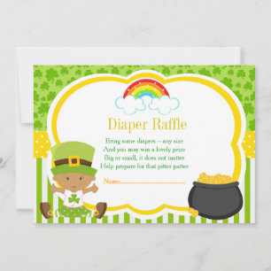 St Patricks African American Girl Diaper Raffle Invitation