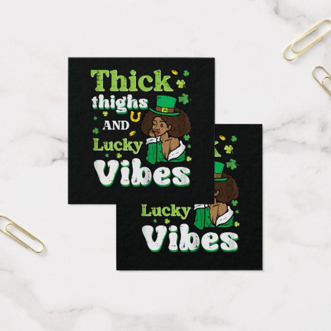 St Patricks Afro Thick Thighs Lucky Vibes (Office)
