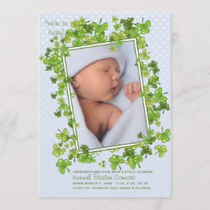 St. Patrick's Baby boy Faire-part de naissance pho